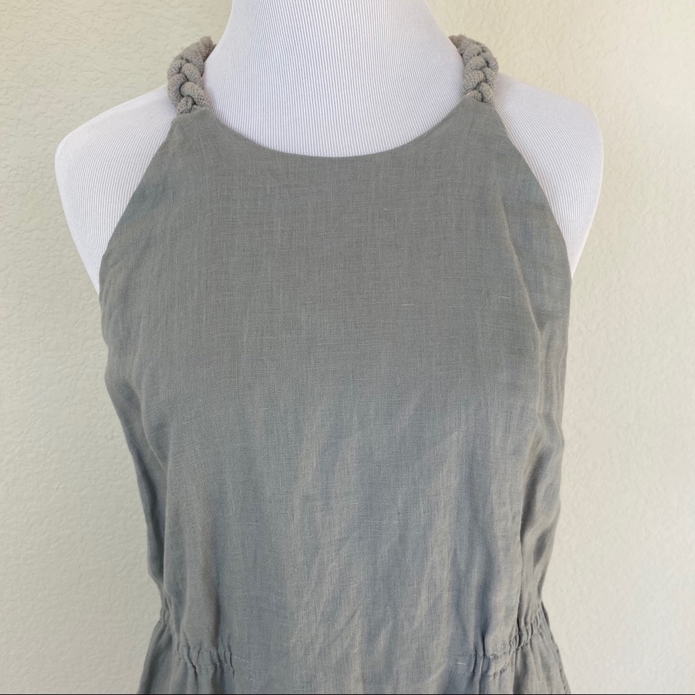 Calypso St. Barth Gray Braid Linen Halter Dress - Picture 5 of 5